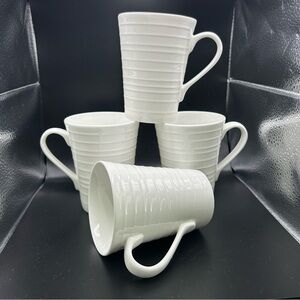 Mikasa CIARA Bone China White Coffee Mugs - Set of 4